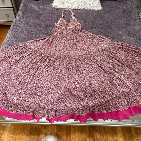 SALE!!  Moda International Sexy Boho Floral Tiered Full Circle Maxi Dress - Picture 4 of 9